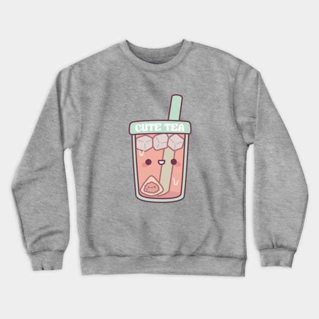 Cute Tea Bag Ice Tea Cutie Pun Crewneck Sweatshirt by rustydoodle